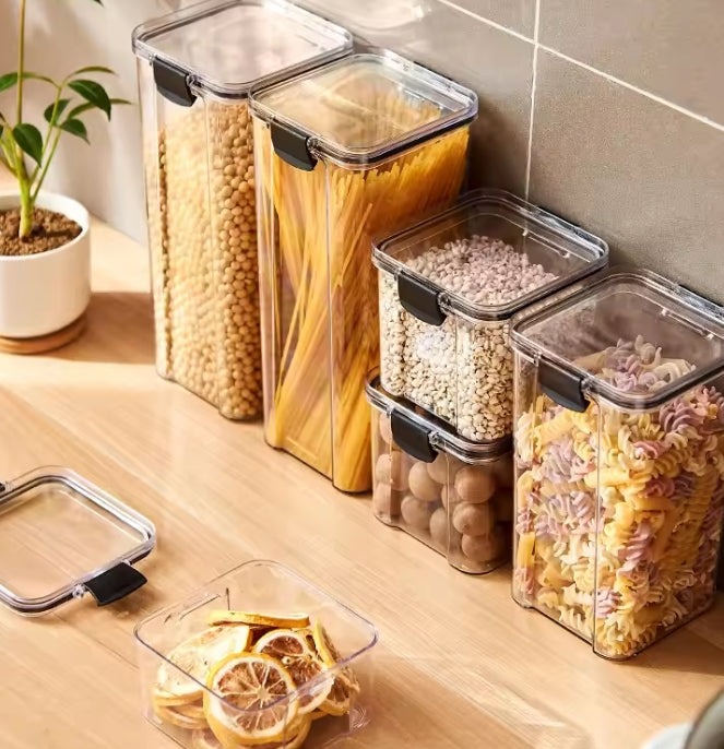Nuviora Airtight Kitchen Grain Storage Jars – Sealed Food Storage Containers for Pantry Organization