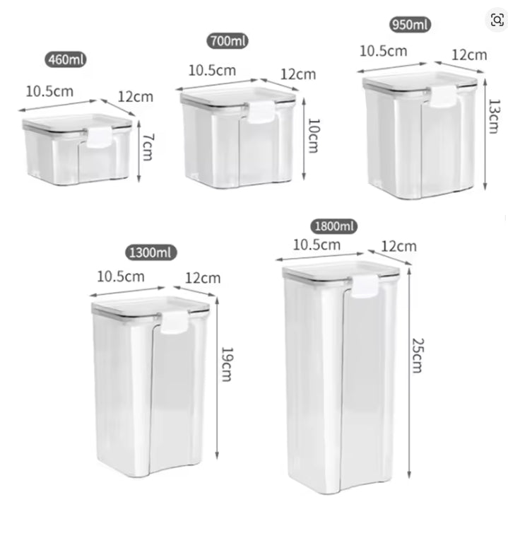 Nuviora Airtight Kitchen Grain Storage Jars – Sealed Food Storage Containers for Pantry Organization