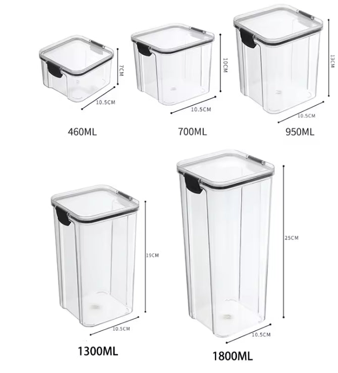 Nuviora Airtight Kitchen Grain Storage Jars – Sealed Food Storage Containers for Pantry Organization